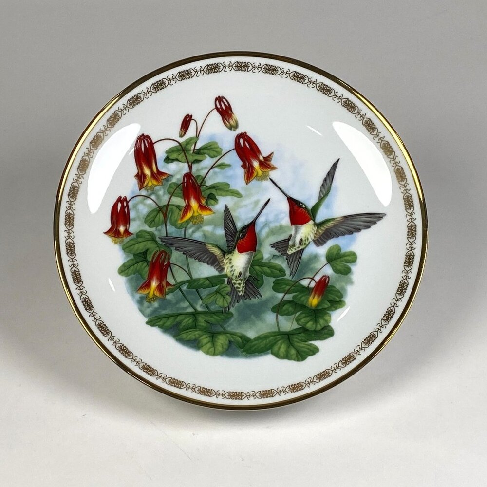 Ruby Throated Hummingbirds Decorative Plate Landenberger 1988 Collectible 3507A